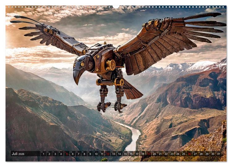 Produktbild: Die Roboter-Tierwelt (hochwertiger Premium Wandkalender 2026 DIN A2 quer), Kunstdruck in Hochglanz
