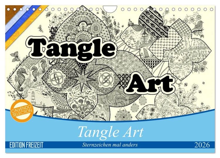 Produktbild: Tangle-Art, Sternzeichen mal anders (Wandkalender 2026 DIN A4 quer), CALVENDO Monatskalender