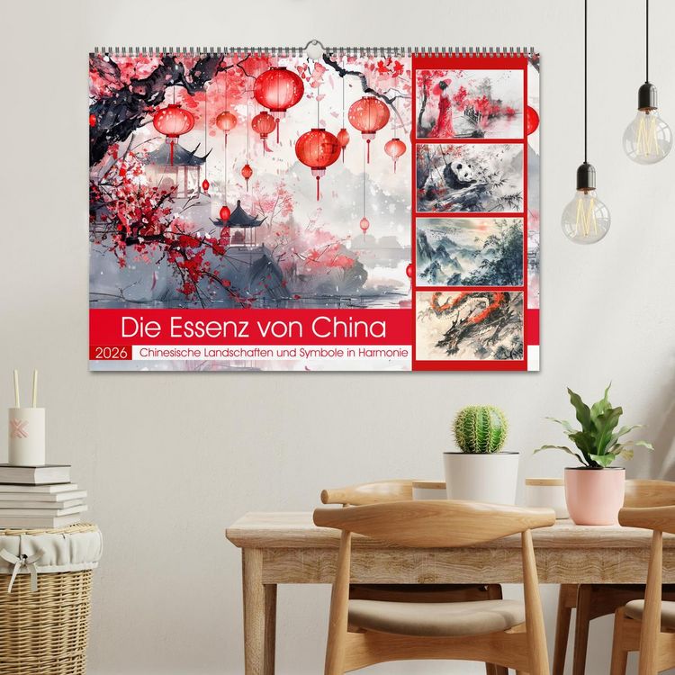 Produktbild: Die Essenz von China - Chinesische Landschaften und Symbole in Harmonie (Wandkalender 2026 DIN A2 quer), CALVENDO Monatskalender