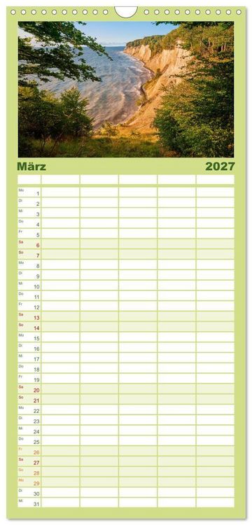 Produktbild: Familienplaner 2027 - R&uuml;gen - Jasmund Nationalpark mit 5 Spalten (Wandkalender, 21 x 45 cm) CALVENDO