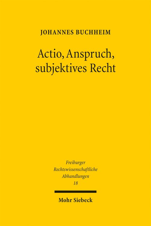 Produktbild: Actio, Anspruch, subjektives Recht