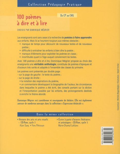 Produktbild: 100 po&egrave;mes &agrave; dire et &agrave; lire, du CP au CM2