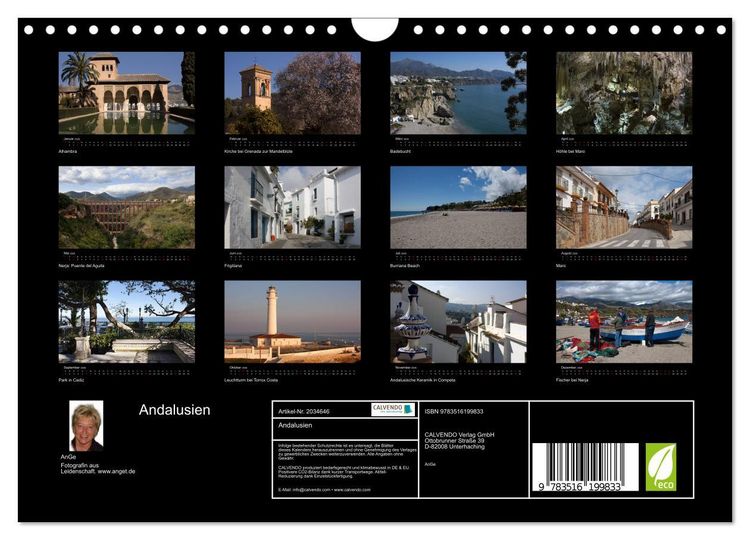 Produktbild: Andalusien (Wandkalender 2026 DIN A4 quer), CALVENDO Monatskalender
