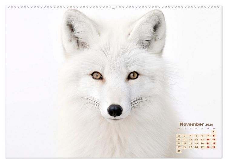 Produktbild: Wei&szlig;e Tierwelt (hochwertiger Premium Wandkalender 2026 DIN A2 quer), Kunstdruck in Hochglanz