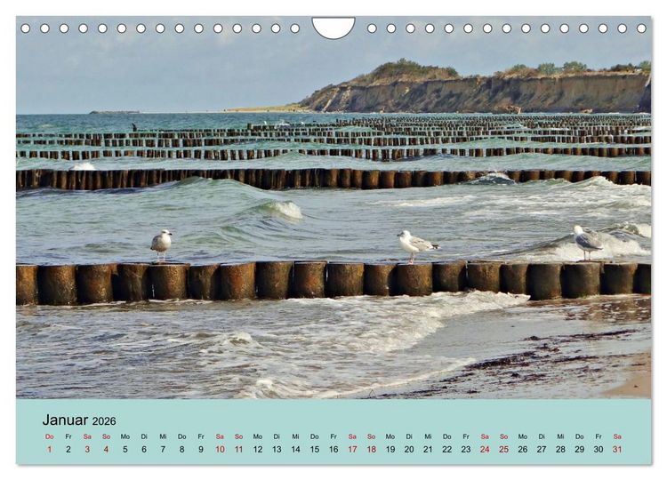 Produktbild: Ostsee von Heringsdorf bis Hiddensee (Wandkalender 2026 DIN A4 quer), CALVENDO Monatskalender