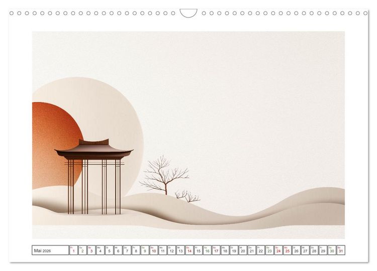 Produktbild: Japandi-Design (Wandkalender 2026 DIN A3 quer), CALVENDO Monatskalender