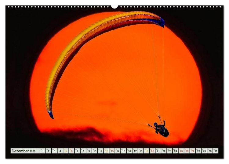 Produktbild: Freiheit und Abenteuer - Paragliding (hochwertiger Premium Wandkalender 2026 DIN A2 quer), Kunstdruck in Hochglanz