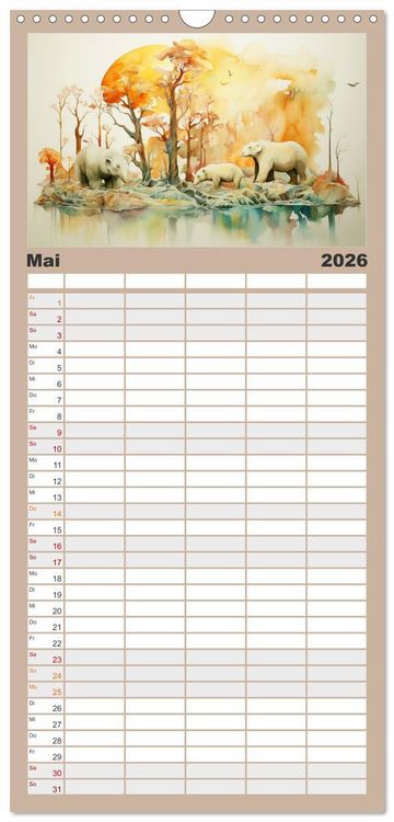 Produktbild: Familienplaner 2026 - Ein Besuch in fernen Universen mit 5 Spalten (Wandkalender, 21 x 45 cm) CALVENDO