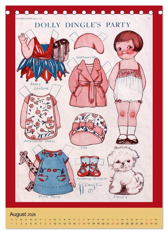 Produktbild: Dolly Dingle Kalender - Anziehpuppen von Grace G. Drayton (Tischkalender 2026 DIN A5 hoch), CALVENDO Monatskalender