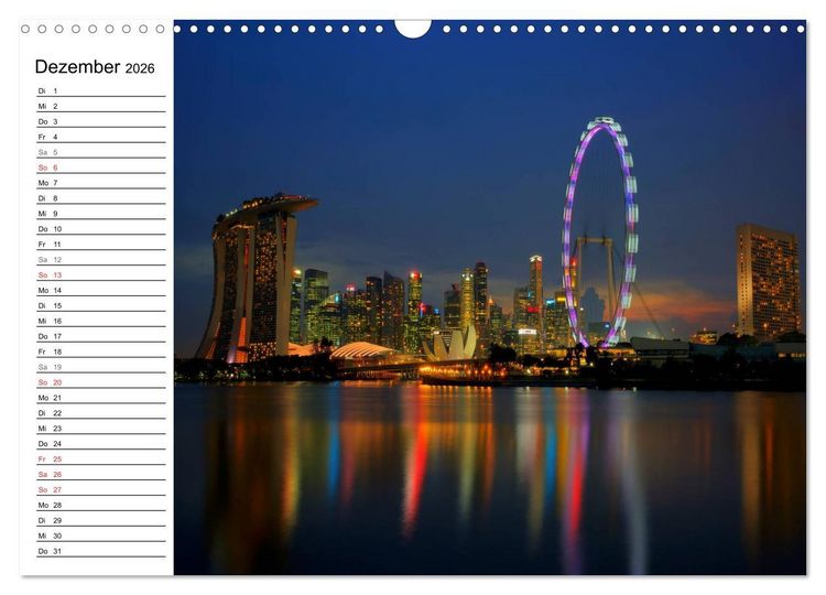 Produktbild: Singapur Stadt der Skylines (Wandkalender 2026 DIN A3 quer), CALVENDO Monatskalender