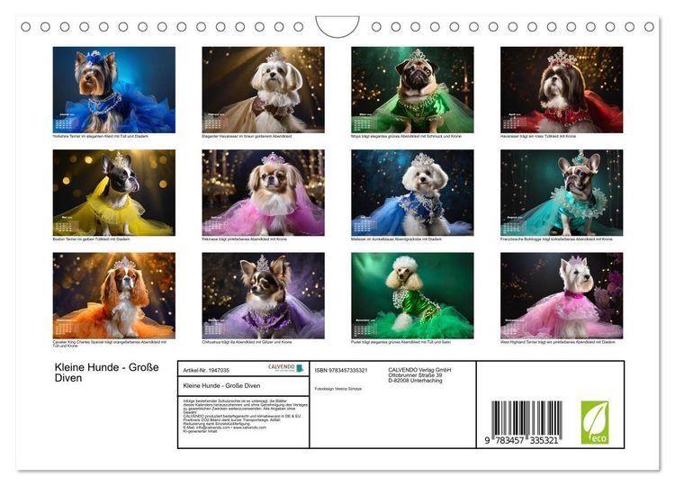 Produktbild: Kleine Hunde - Gro&szlig;e Diven (Wandkalender 2026 DIN A4 quer), CALVENDO Monatskalender