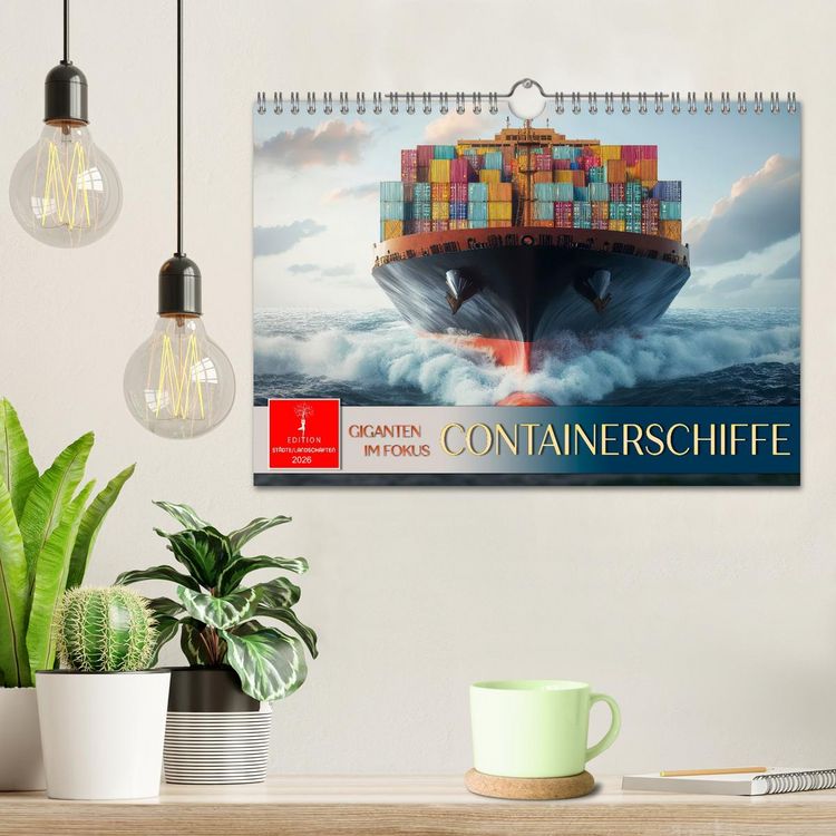 Produktbild: Containerschiffe - Giganten im Fokus (Wandkalender 2026 DIN A4 quer), CALVENDO Monatskalender