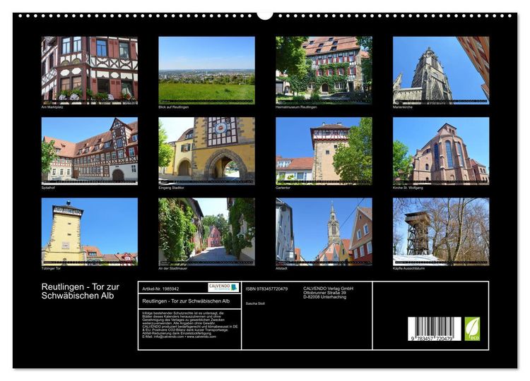 Produktbild: Reutlingen - Tor zur Schw&auml;bischen Alb (hochwertiger Premium Wandkalender 2026 DIN A2 quer), Kunstdruck in Hochglanz