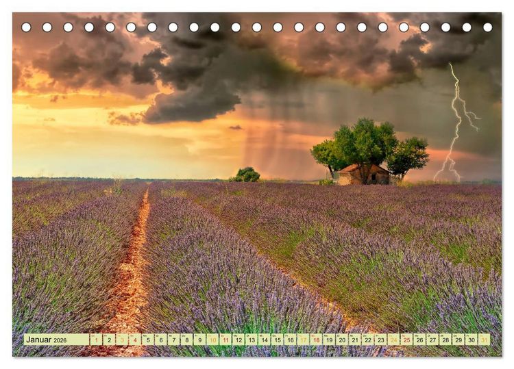 Produktbild: Traum-Ziele - Lavendel der Provence, Frankreich (Tischkalender 2026 DIN A5 quer), CALVENDO Monatskalender
