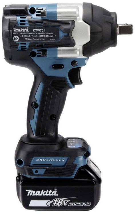 Produktbild: Makita DTW701RTJ Akku-Schlagschrauber 700 Nm 18 V Anzahl mitgelieferte Akkus 2 5 Ah inkl. 2. Akku, inkl. Ladeger&auml;t, inkl. Koffer
