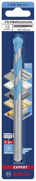 Produktbild: Bosch Accessories EXPERT CYL-9 MultiConstruction 2608900631 Mehrzweckbohrer 1 St&uuml;ck 12 mm Gesamtl&auml;nge 150 mm Zylinderschaft 1 St.