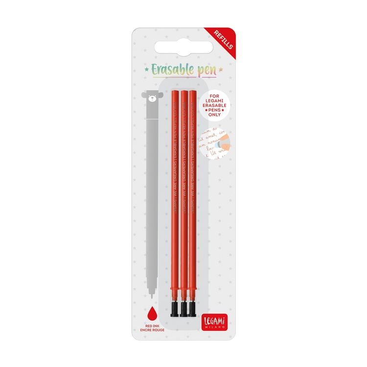Produktbild: Legami 3x Ersatzmine für löschbaren Gelstift - Rot
