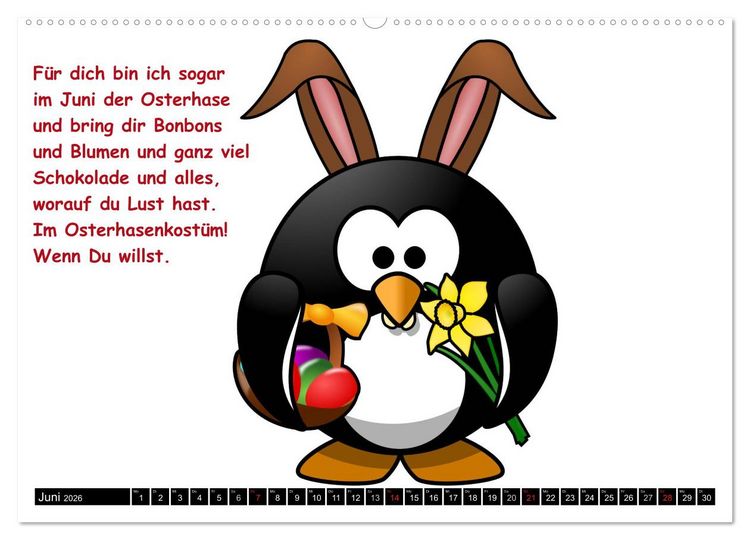 Produktbild: Pinguin-Elfe (hochwertiger Premium Wandkalender 2026 DIN A2 quer), Kunstdruck in Hochglanz