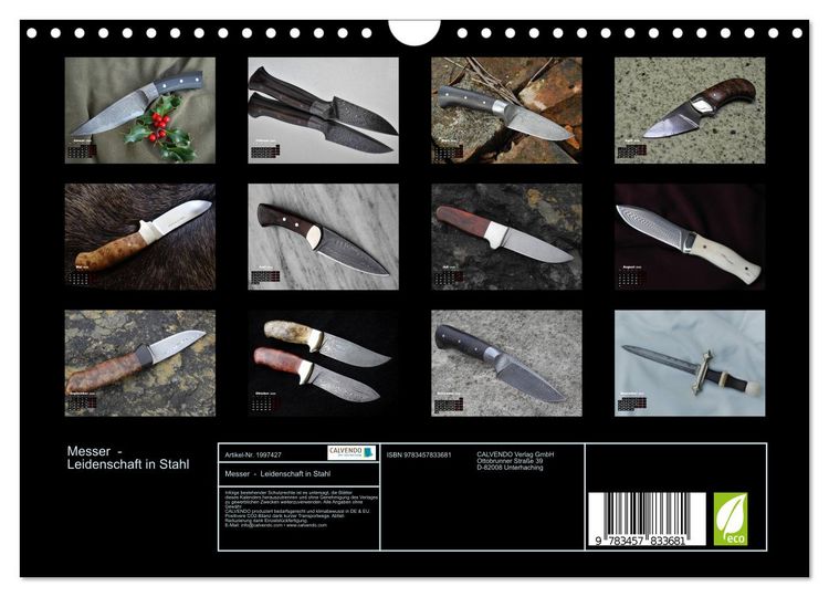 Produktbild: Messer - Leidenschaft in Stahl (Wandkalender 2026 DIN A4 quer), CALVENDO Monatskalender