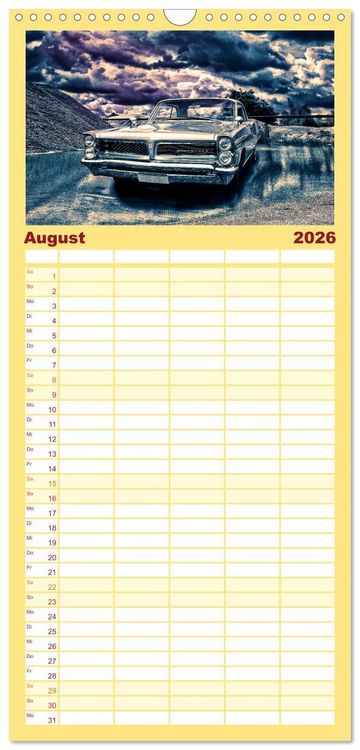Produktbild: Familienplaner 2026 - American Automobile mit 5 Spalten (Wandkalender, 21 x 45 cm) CALVENDO