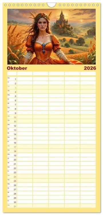 Produktbild: Familienplaner 2026 - Unsterbliche Mythen des Nordens mit 5 Spalten (Wandkalender, 21 x 45 cm) CALVENDO