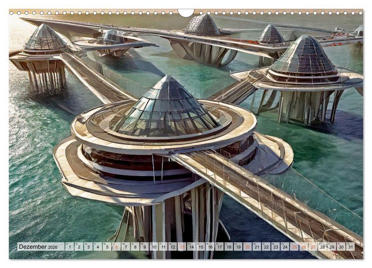Produktbild: Stadtarchitektur, futuristisch-fantastisch (Wandkalender 2026 DIN A3 quer), CALVENDO Monatskalender