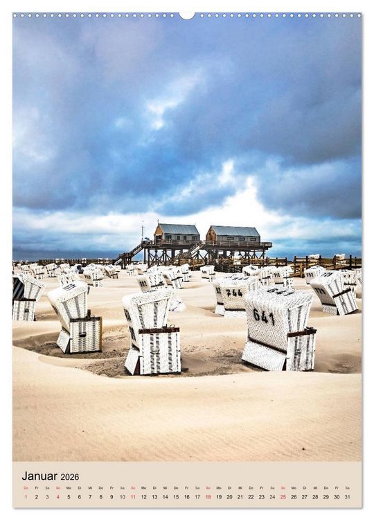Produktbild: NORDSEEFLAIR - St. Peter Ording und Westerhever (Wandkalender 2026 DIN A2 hoch), CALVENDO Monatskalender