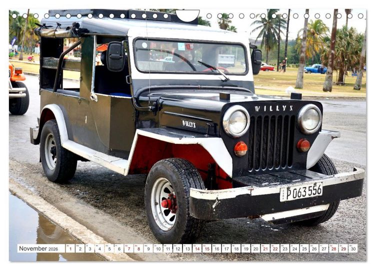 Produktbild: Willys Station Wagon - Ein Taxi mit Kultstatus in Kuba (Wandkalender 2026 DIN A4 quer), CALVENDO Monatskalender