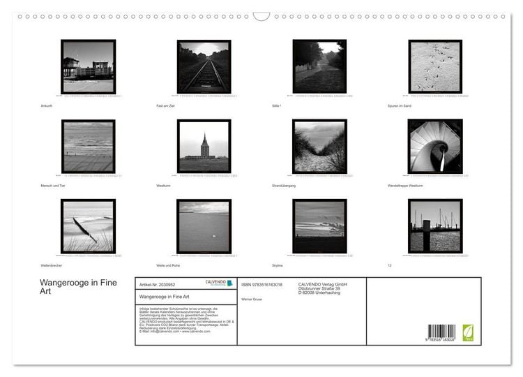 Produktbild: Wangerooge in Fine Art (Wandkalender 2026 DIN A2 quer), CALVENDO Monatskalender