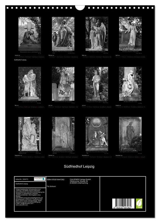 Produktbild: S&uuml;dfriedhof Leipzig (Wandkalender 2026 DIN A3 hoch), CALVENDO Monatskalender