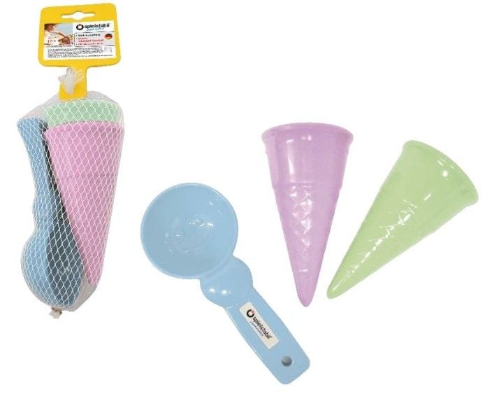 Produktbild: Spielstabil 7558 - Eisf&ouml;rmchenset Eis-Duo 3-teilig pastellfarben, Sandspielzeug