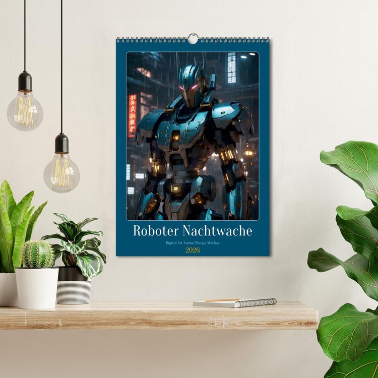 Produktbild: Roboter Nachtwache (Wandkalender 2026 DIN A3 hoch), CALVENDO Monatskalender