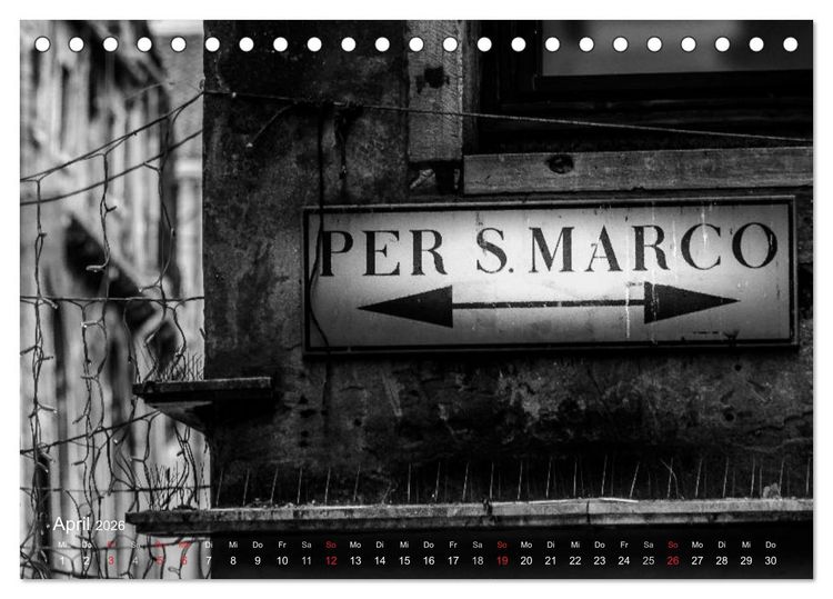 Produktbild: Venedig - Licht und Schatten (Tischkalender 2026 DIN A5 quer), CALVENDO Monatskalender