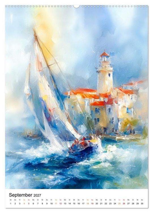 Produktbild: Segeln - Eleganz (hochwertiger Premium Wandkalender 2027 DIN A2 hoch), Kunstdruck in Hochglanz