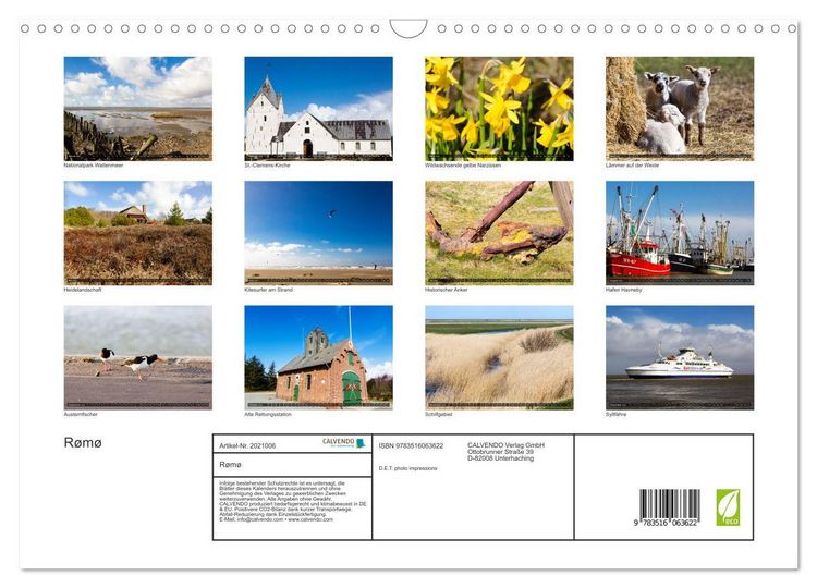 Produktbild: R&oslash;m&oslash; (Wandkalender 2026 DIN A3 quer), CALVENDO Monatskalender