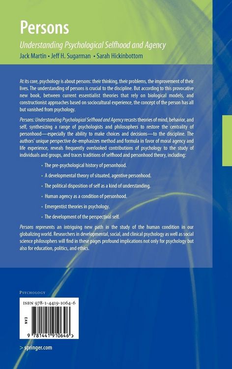 Produktbild: Persons: Understanding Psychological Selfhood and Agency