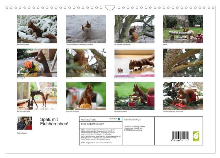 Produktbild: Spa&szlig; mit Eichh&ouml;rnchen! (Wandkalender 2027 DIN A3 quer), CALVENDO Monatskalender