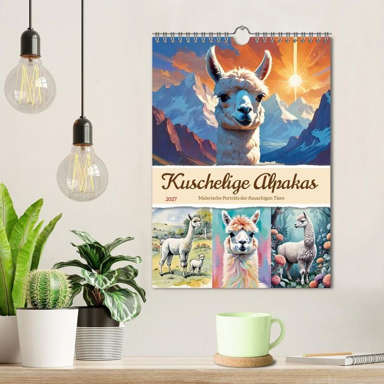 Produktbild: Kuschelige Alpakas (Wandkalender 2027 DIN A4 hoch), CALVENDO Monatskalender