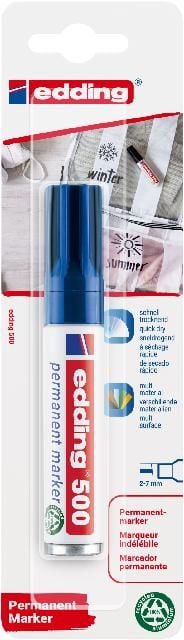 Produktbild: edding Permanentmarker 500 blau 2-7mm Blister