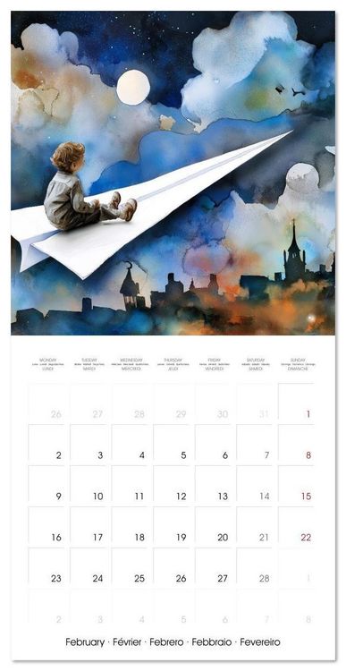 Produktbild: Les r&ecirc;ves enfantins (Calendrier mural carr&eacute; 2026 30x30 cm) Calendrier double avec une page pour vos prises de notes