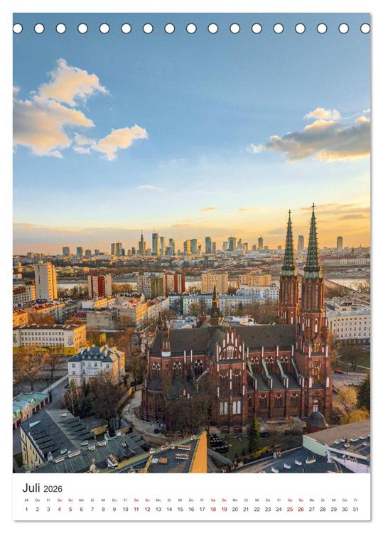 Produktbild: Warschau - Die wundersch&ouml;ne Hauptstadt Polens. (Tischkalender 2026 DIN A5 hoch), CALVENDO Monatskalender