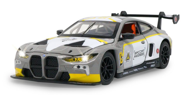 Produktbild: BMW M4 GT3 Diecast 1:24 grau inkl. Knopfzellen