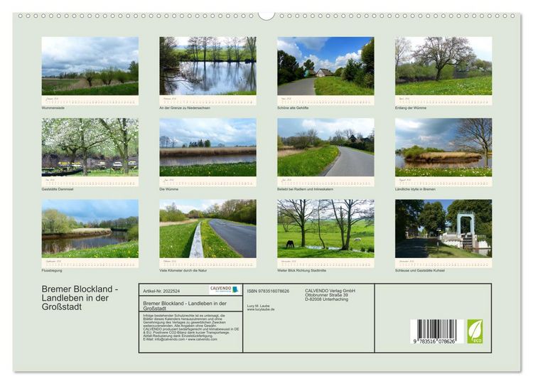 Produktbild: Bremer Blockland - Landleben in der Gro&szlig;stadt (hochwertiger Premium Wandkalender 2026 DIN A2 quer), Kunstdruck in Hochglanz