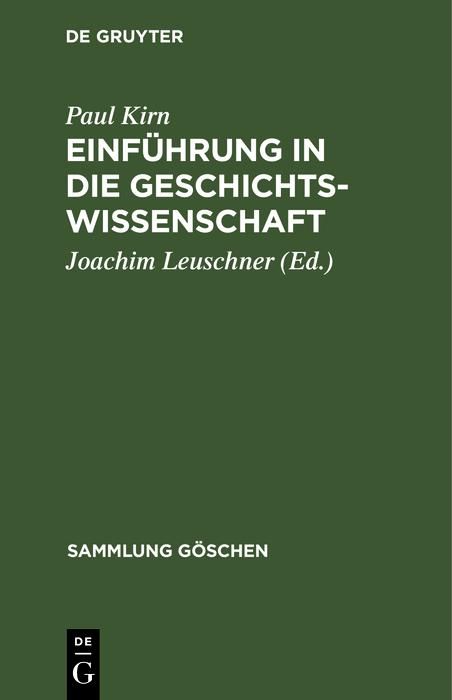 Produktbild: Einf&uuml;hrung in die Geschichtswissenschaft