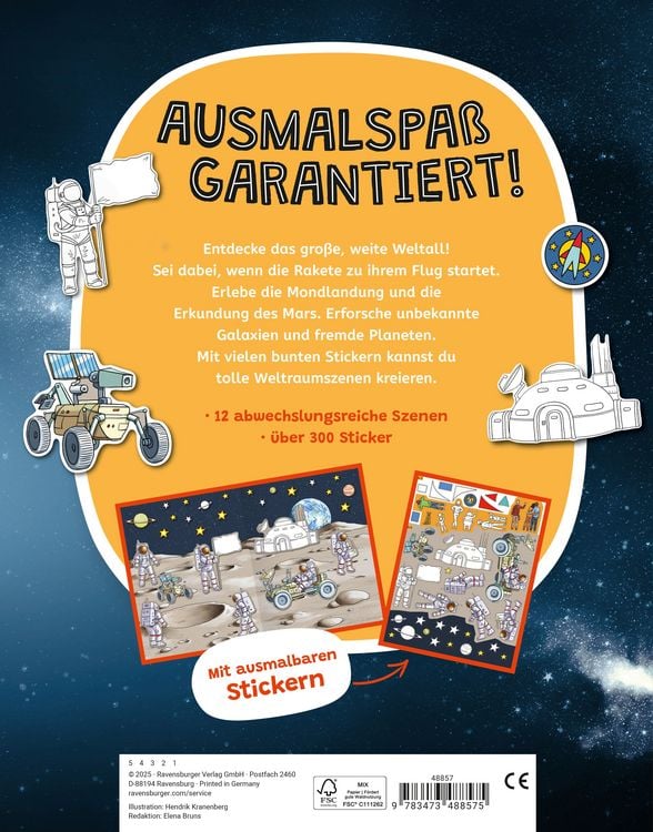 Produktbild: Mein Ausmalstickerbuch - Weltraum
