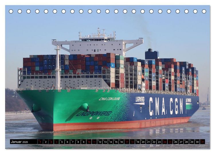 Produktbild: Shipspotting Hamburg (Tischkalender 2026 DIN A5 quer), CALVENDO Monatskalender