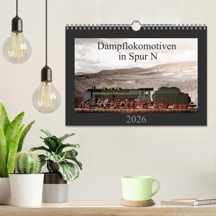 Produktbild: Dampflokomotiven in Spur N (Wandkalender 2026 DIN A4 quer), CALVENDO Monatskalender