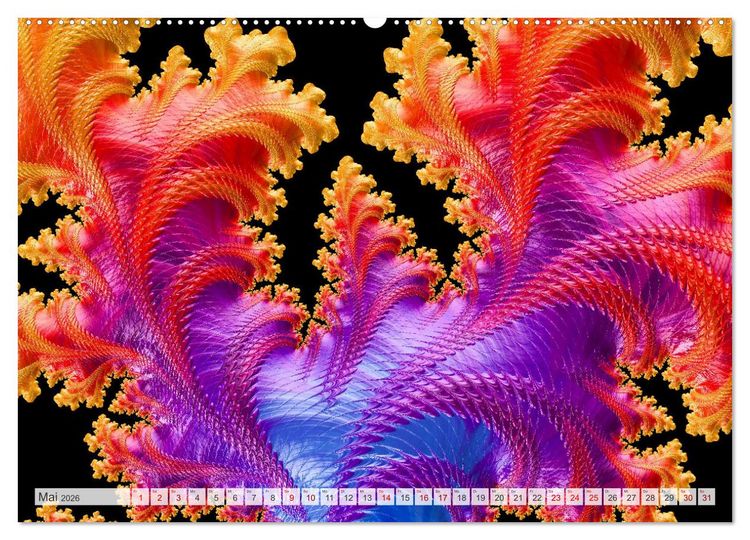 Produktbild: Fraktale Visionen (hochwertiger Premium Wandkalender 2026 DIN A2 quer), Kunstdruck in Hochglanz