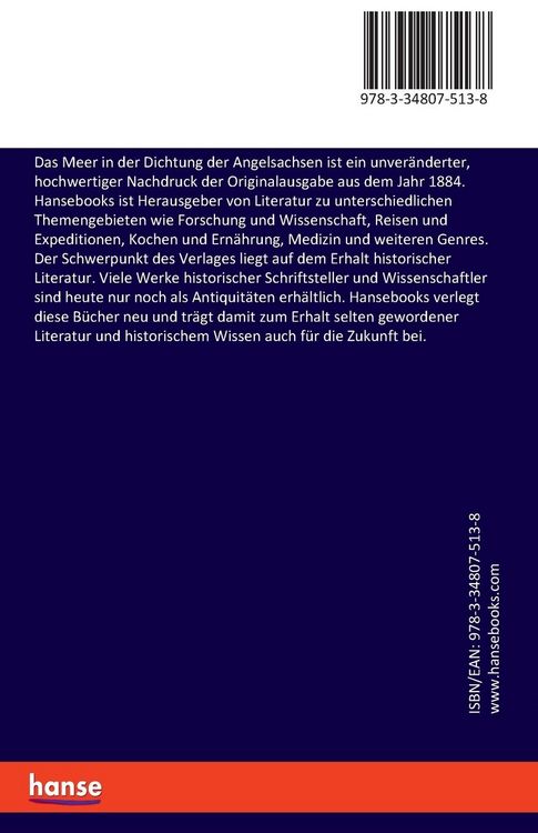 Produktbild: Das Meer in der Dichtung der Angelsachsen