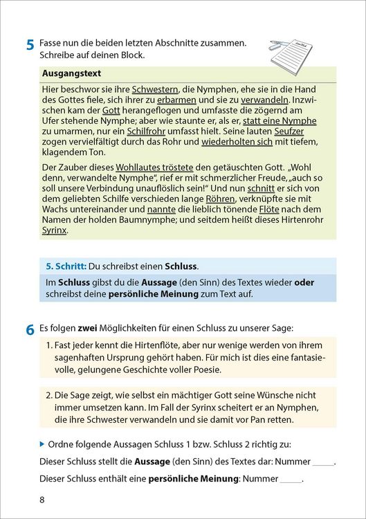 Produktbild: Inhaltsangabe. Aufsatz 7.-9. Klasse, A5-Heft